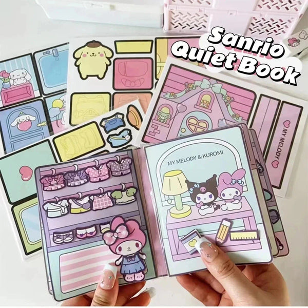 Planet Gates DIY Sanrio Book Kuromi Cinnamoroll Toy Book Homemade Complete No-Cut Quiet Book Handiwork Montessori Educational Toddler Game
