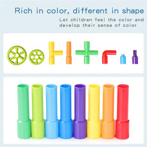 Planet Gates DIY Water Building Blocks Toys Montessori Water Pipe Building Blocks Toy Designer Children Construction Educational Toys Gift