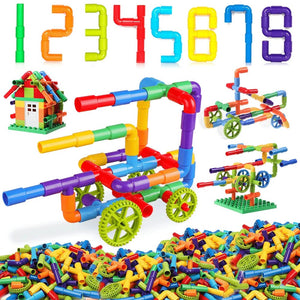 Planet Gates DIY Water Building Blocks Toys Montessori Water Pipe Building Blocks Toy Designer Children Construction Educational Toys Gift
