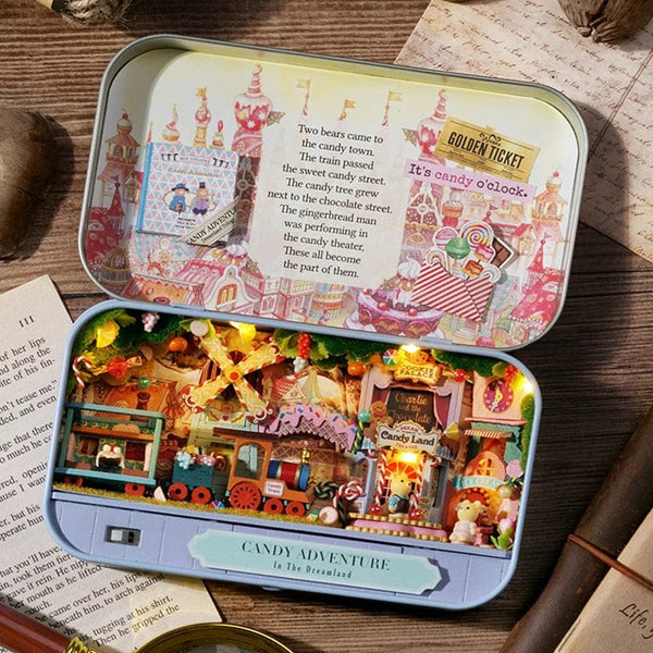 Planet Gates DIY Wood DollHouses Handmade Funny Box Theatre Miniature Box Cute Doll Houses Assemble Kits Gift Wooden Toys For Girls