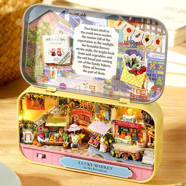 Planet Gates DIY Wood DollHouses Handmade Funny Box Theatre Miniature Box Cute Doll Houses Assemble Kits Gift Wooden Toys For Girls