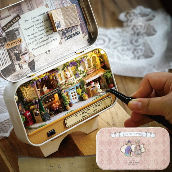 Planet Gates DIY Wood DollHouses Handmade Funny Box Theatre Miniature Box Cute Doll Houses Assemble Kits Gift Wooden Toys For Girls