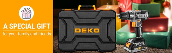 Planet Gates DKMT186-GS / United States DEKO Cordless Drill Tool Kit Set: 20V Power Drill Tool Box with Battery Electric Drill Driver