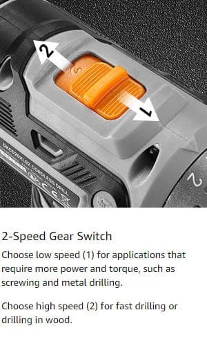 Planet Gates DKMT186-GS / United States DEKO Cordless Drill Tool Kit Set: 20V Power Drill Tool Box with Battery Electric Drill Driver