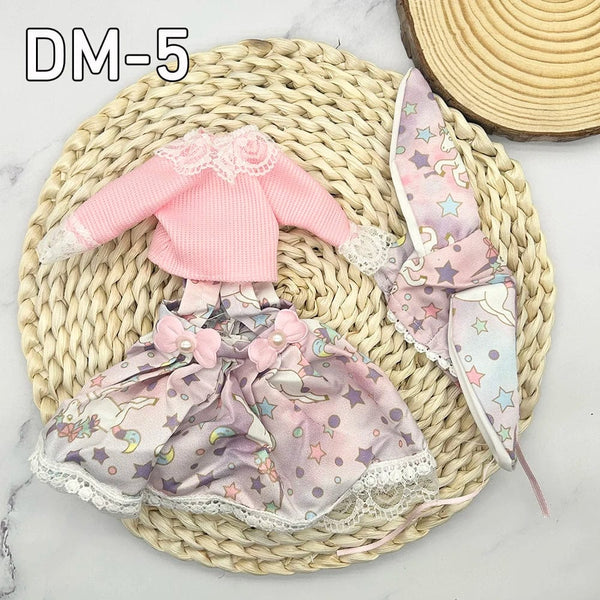Planet Gates DM8 clothes 12inch 30cm Princess BJD Doll Full Set Clothes Girl Gift Toys With Skirt Hat Headdress Girls Dress Up DIY Toys