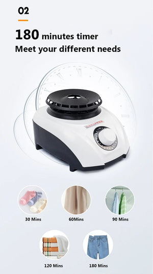 Planet Gates DMWD Multifunctional Portable Clothes Dryer Air Warmer with 180mins Timer Overheat Protection Waterproof Cloth Drying machine US