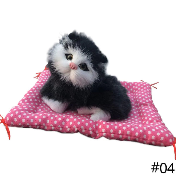 Planet Gates Dog 03 Simulation Plush Mat Cat Dog Toys Sleeping Neko Inu Stuffed Plush Pet Toy with Sound Bedroom Tabletop Car Decorations Kids Gifts