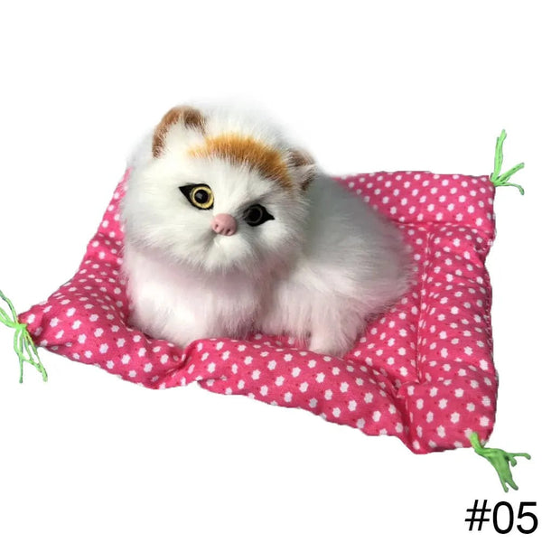 Planet Gates Dog 03 Simulation Plush Mat Cat Dog Toys Sleeping Neko Inu Stuffed Plush Pet Toy with Sound Bedroom Tabletop Car Decorations Kids Gifts