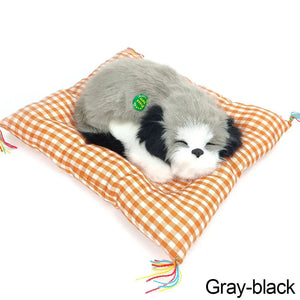 Planet Gates Dog 03 Simulation Plush Mat Cat Dog Toys Sleeping Neko Inu Stuffed Plush Pet Toy with Sound Bedroom Tabletop Car Decorations Kids Gifts