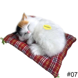 Planet Gates Dog 03 Simulation Plush Mat Cat Dog Toys Sleeping Neko Inu Stuffed Plush Pet Toy with Sound Bedroom Tabletop Car Decorations Kids Gifts