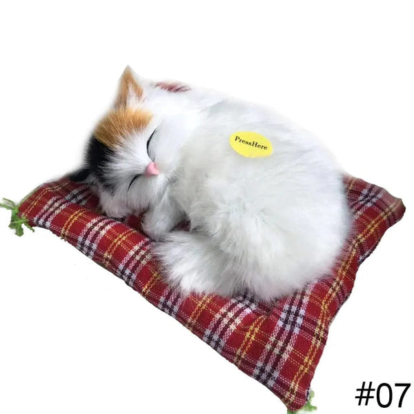 Planet Gates Dog 03 Simulation Plush Mat Cat Dog Toys Sleeping Neko Inu Stuffed Plush Pet Toy with Sound Bedroom Tabletop Car Decorations Kids Gifts