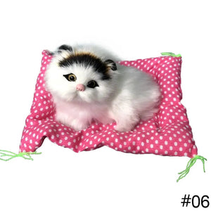 Planet Gates Dog 03 Simulation Plush Mat Cat Dog Toys Sleeping Neko Inu Stuffed Plush Pet Toy with Sound Bedroom Tabletop Car Decorations Kids Gifts