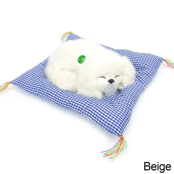 Planet Gates Dog 03 Simulation Plush Mat Cat Dog Toys Sleeping Neko Inu Stuffed Plush Pet Toy with Sound Bedroom Tabletop Car Decorations Kids Gifts
