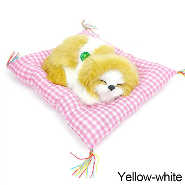 Planet Gates Dog 03 Simulation Plush Mat Cat Dog Toys Sleeping Neko Inu Stuffed Plush Pet Toy with Sound Bedroom Tabletop Car Decorations Kids Gifts