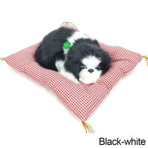 Planet Gates Dog 03 Simulation Plush Mat Cat Dog Toys Sleeping Neko Inu Stuffed Plush Pet Toy with Sound Bedroom Tabletop Car Decorations Kids Gifts