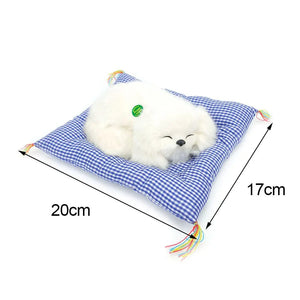 Planet Gates Dog 03 Simulation Plush Mat Cat Dog Toys Sleeping Neko Inu Stuffed Plush Pet Toy with Sound Bedroom Tabletop Car Decorations Kids Gifts