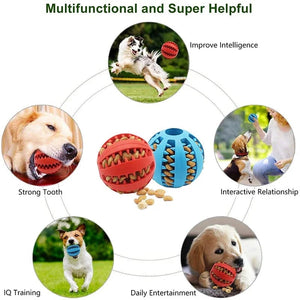 Planet Gates Dog Ball Toys for Small Dogs Interactive Elasticity Puppy Chew Toy Tooth Cleaning Rubber Food Ball Toy Pet Stuff Accessories