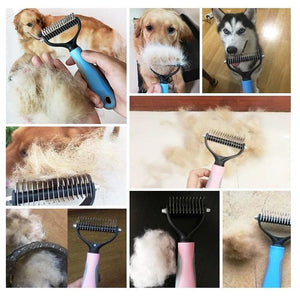 Planet Gates Dog Brush Double-Sided Hair Removal Comb And Hair Removal Tool Used To Remove Mats And Tangles The Best Pet Grooming Brush