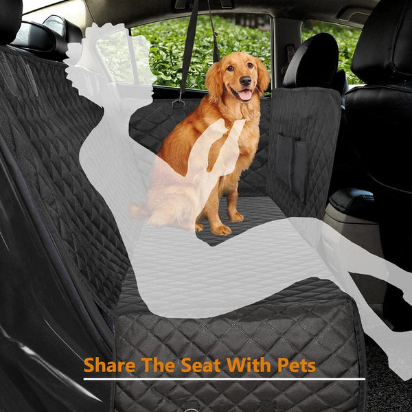 Planet Gates Dog Car Seat Cover 100% Waterproof Dog Seat Cover With Side Flaps Pet Seat Cover for Back Seat Black Carrier Hammock Convertible