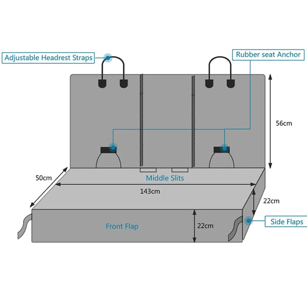 Planet Gates Dog Car Seat Cover Waterproof Pet Carrier Backseat Cushion Mat For Dogs Travel Matress
