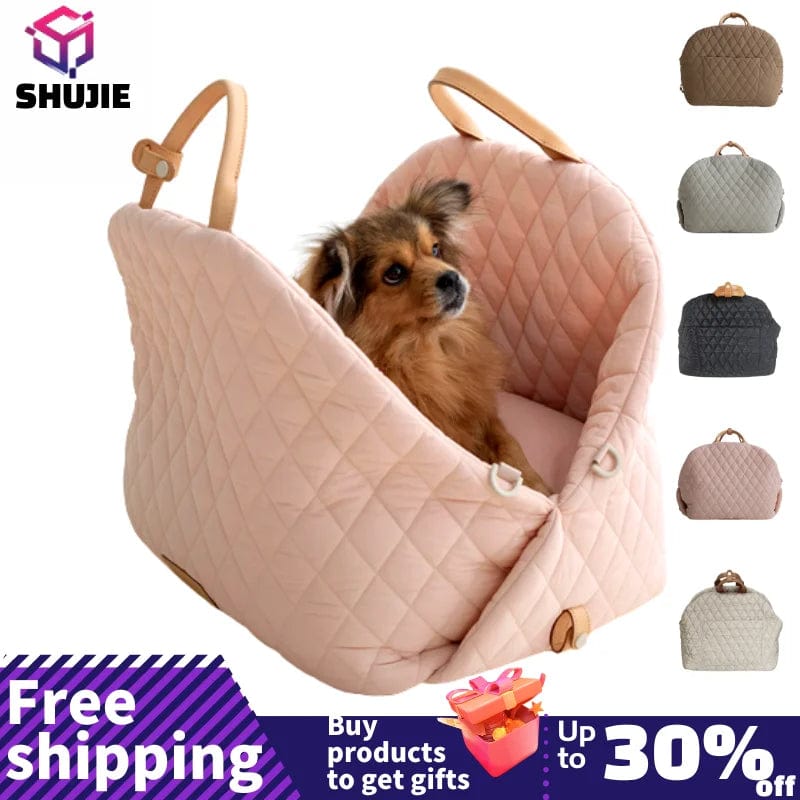 Planet Gates Dog Carrier Handbag Luxury Car Seat Pet Travel Bed for Small Dogs Cat Portable Washable Puppy Carrier Tote Safety Pet Booster