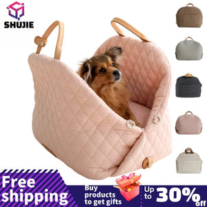 Planet Gates Dog Carrier Handbag Luxury Car Seat Pet Travel Bed for Small Dogs Cat Portable Washable Puppy Carrier Tote Safety Pet Booster