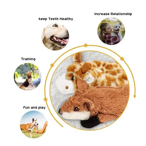 Planet Gates Dog Chew Toys Squeaker Squeaky Pet Dog Plush Toys Stuffingless Fox Fur Toys For Small Medium Large Dog Pets Supplies 1PC