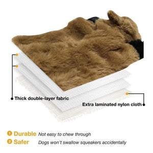 Planet Gates Dog Chew Toys Squeaker Squeaky Pet Dog Plush Toys Stuffingless Fox Fur Toys For Small Medium Large Dog Pets Supplies 1PC