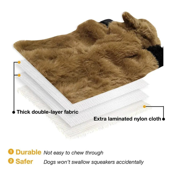 Planet Gates Dog Chew Toys Squeaker Squeaky Pet Dog Plush Toys Stuffingless Fox Fur Toys For Small Medium Large Dog Pets Supplies 1PC