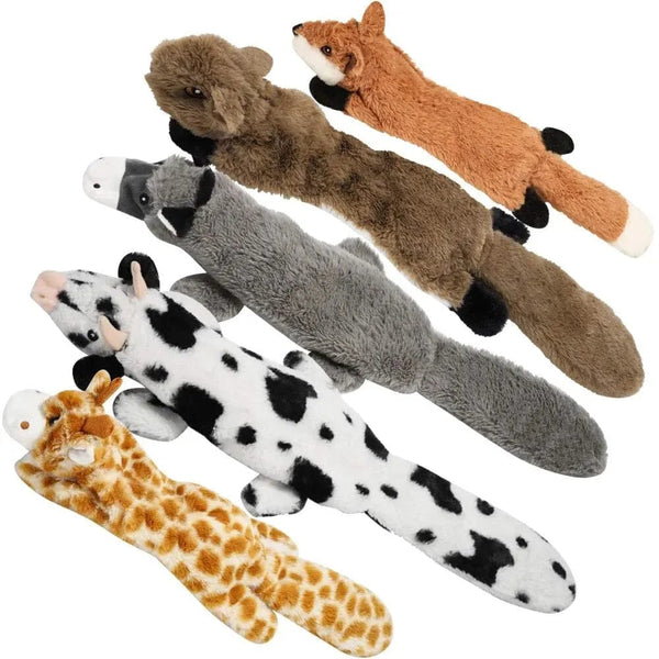 Planet Gates Dog Chew Toys Squeaker Squeaky Pet Dog Plush Toys Stuffingless Fox Fur Toys For Small Medium Large Dog Pets Supplies 1PC