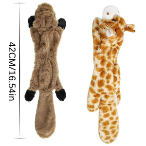 Planet Gates Dog Chew Toys Squeaker Squeaky Pet Dog Plush Toys Stuffingless Fox Fur Toys For Small Medium Large Dog Pets Supplies 1PC