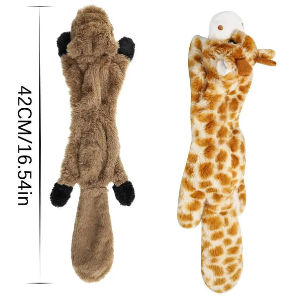 Planet Gates Dog Chew Toys Squeaker Squeaky Pet Dog Plush Toys Stuffingless Fox Fur Toys For Small Medium Large Dog Pets Supplies 1PC