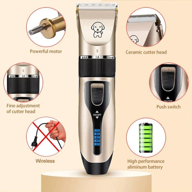 Planet Gates Dog Clipper Dog Hair Clippers Grooming (Pet/Cat/Dog/Rabbit) Haircut Trimmer Shaver Set Pets Cordless Rechargeable Professional