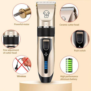 Planet Gates Dog Clipper Dog Hair Clippers Grooming (Pet/Cat/Dog/Rabbit) Haircut Trimmer Shaver Set Pets Cordless Rechargeable Professional