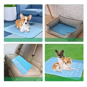 Planet Gates Dog Cooling Pad Ice Silk Fabric Self Cooling Gel Breathable Washable Summer Pet Mat for Dogs Cats Sofa Kennel Bed Comfortable La
