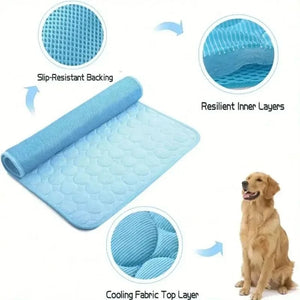 Planet Gates Dog Cooling Pad Ice Silk Fabric Self Cooling Gel Breathable Washable Summer Pet Mat for Dogs Cats Sofa Kennel Bed Comfortable La