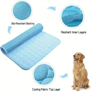 Planet Gates Dog Cooling Pad Ice Silk Fabric Self Cooling Gel Breathable Washable Summer Pet Mat for Dogs Cats Sofa Kennel Bed Comfortable La