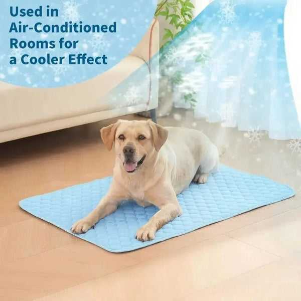 Planet Gates Dog Cooling Pad Ice Silk Fabric Self Cooling Gel Breathable Washable Summer Pet Mat for Dogs Cats Sofa Kennel Bed Comfortable La