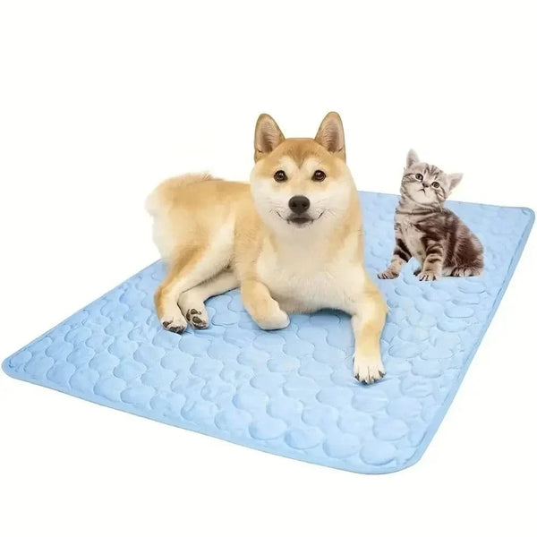 Planet Gates Dog Cooling Pad Ice Silk Fabric Self Cooling Gel Breathable Washable Summer Pet Mat for Dogs Cats Sofa Kennel Bed Comfortable La