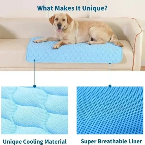 Planet Gates Dog Cooling Pad Ice Silk Fabric Self Cooling Gel Breathable Washable Summer Pet Mat for Dogs Cats Sofa Kennel Bed Comfortable La