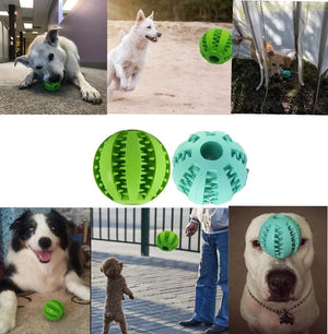 Planet Gates Dog Food Ball Pet Dog Toy Interactive Rubber Balls for Small Large Dogs Puppy Cat Chewing Toys Pet Tooth Cleaning