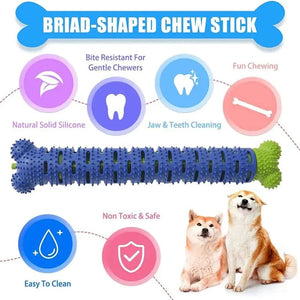 Planet Gates Dog Molar Stick Food Grade Bone Shape Dog Tooth Cleaning Interactive Bite Resistant for Small Pet with Slight Bite Force