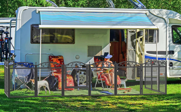 Planet Gates Dog Playpen Fence Detachable Play Pen Exercise Puppy Kennel Cage Dogs Supplies Dog Fences 8 Panels with Waterproof Fertility Pad