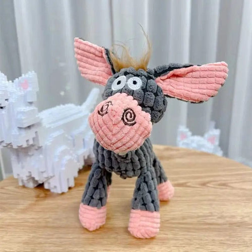 Planet Gates Dog Sounding Toy Molar Training Decompress Interactive Bite Resistant Donkey Shape Plush Toys Pet Supplies