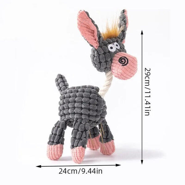 Planet Gates Dog Sounding Toy Molar Training Decompress Interactive Bite Resistant Donkey Shape Plush Toys Pet Supplies