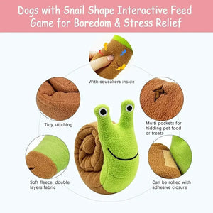 Planet Gates Dog Squeak Toys Pet Sniffing Plush Snails Toys Tibetan Food Molar Puzzle Dog Toys Interactive Cat Dog Puzzle Toy Feeder Wholsale