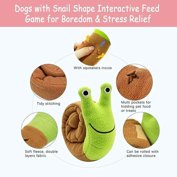 Planet Gates Dog Squeak Toys Pet Sniffing Plush Snails Toys Tibetan Food Molar Puzzle Dog Toys Interactive Cat Dog Puzzle Toy Feeder Wholsale