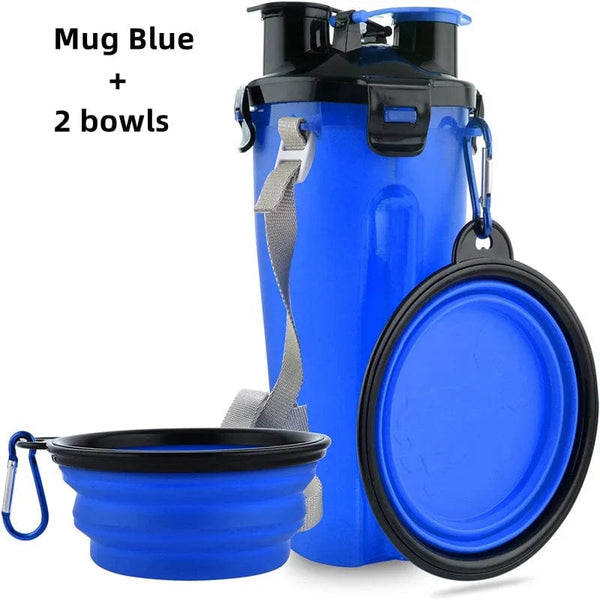 Planet Gates Dog Travel Water Bottle Collapsible Bowls 2 in 1 Pet Food Container with Collapse Bowls Outdoor Portable Water Bowls for Pet Cat