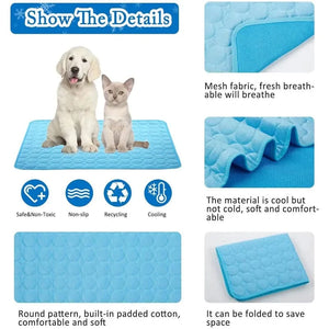 Planet Gates Dogs Self Cooling Mat Pet Cat Cooling Mat And Sleeping Pad For Pets Summer Cool Pads Blanket Washable Ice Silk Breathable Mat