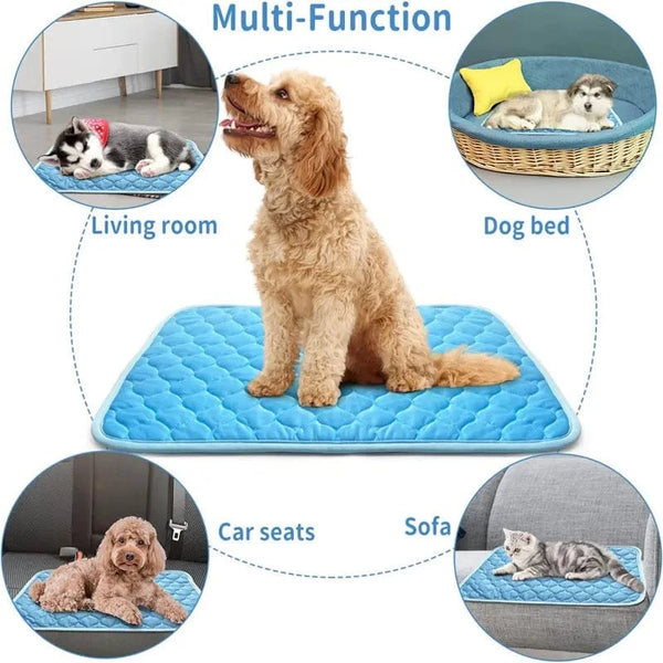 Planet Gates Dogs Self Cooling Mat Pet Cat Cooling Mat And Sleeping Pad For Pets Summer Cool Pads Blanket Washable Ice Silk Breathable Mat